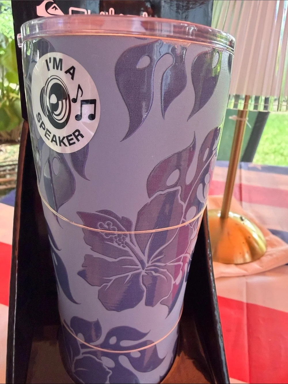 Quiksilver Clear Tumbler Lid with Pink Accent Silicone Slider